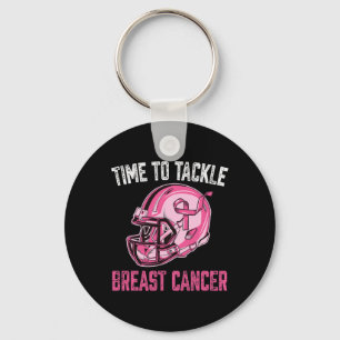 Tackle Breast Cancer Football Helmet Pink Ribbon A Keychain