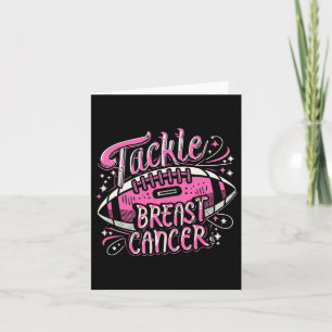 Tackle Breast Cancer Footll Pink Ribbon Awareness  Card