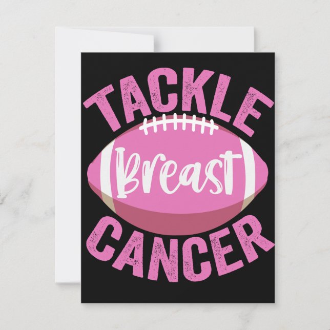 Tackle Breast Cancer Funny Football Awareness Gift Card (Front)