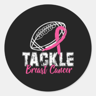 Tackle Breast Cancer Shirt Awareness Football Surv Classic Round Sticker