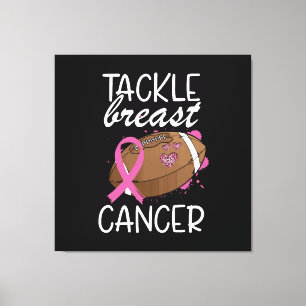 Tackle Cancer Breast Cancer Awareness Ribbon Canvas Print