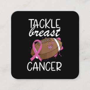 Tackle Cancer Breast Cancer Awareness Ribbon  Square Business Card