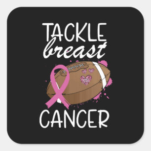 Tackle Cancer Breast Cancer Awareness Ribbon  Square Sticker