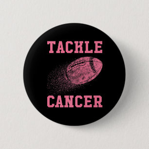 Tackle Cancer Football - Breast Cancer Awareness  2 Inch Round Button