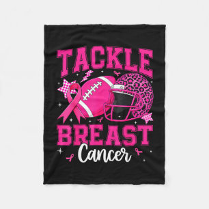 Tackle cancer football breast cancer awareness fleece blanket