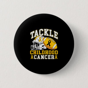 Tackle childhood cancer awareness football gold 2 inch round button
