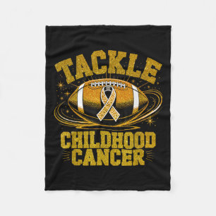 Tackle Childhood Cancer Awareness Football Strengt Fleece Blanket