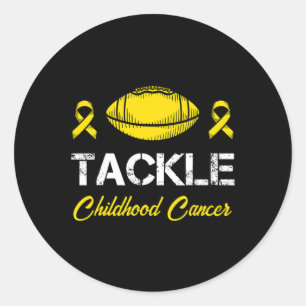 Tackle Childhood Cancer Awareness Golden Ribbon Su Classic Round Sticker