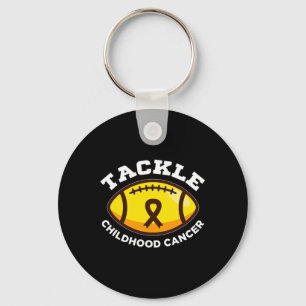 Tackle Childhood Cancer Awareness Survivor Support Keychain