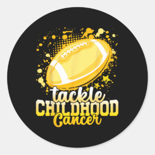 Tackle Childhood Cancer Football Childhood Cancer  Classic Round Sticker
