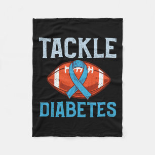 Tackle Diabetes - Fun Football Fan Graphic Diabeti Fleece Blanket
