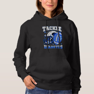 Tackle Diabetic Blue Diabetes Type 1 Awareness War Hoodie