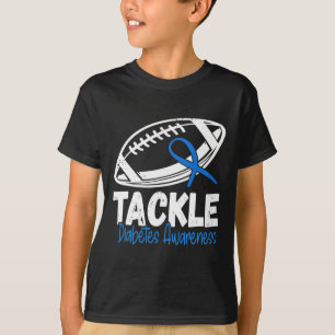 Tackle Diabetic Blue Diabetes Type 1 Awareness War T-Shirt