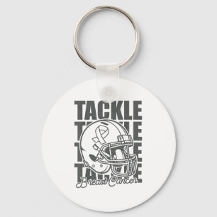 Tackle Football Breast Cancer Awareness Fighter &a Keychain