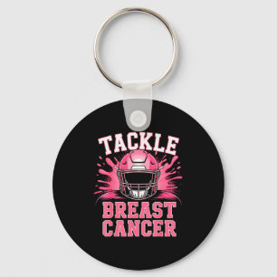 Tackle Football Breast Cancer Awareness Nk Ribbon  Keychain