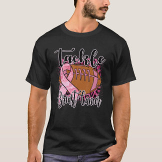 Tackle Football Pink Ribbon Breast Cancer Awarenes T-Shirt