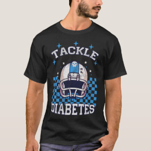 Tackle Football T1D Diabetes Awareness Blue Type 1 T-Shirt