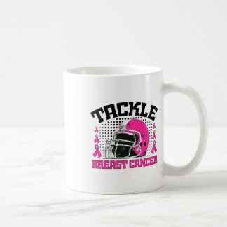 Tackle Footbyll Breast Cancer Awareness Pink Ribbo Coffee Mug