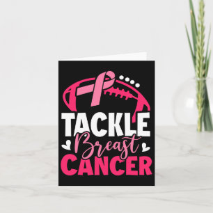 Tackle Footbyll Pink Ribbon Breast Cancer Awarenes Card