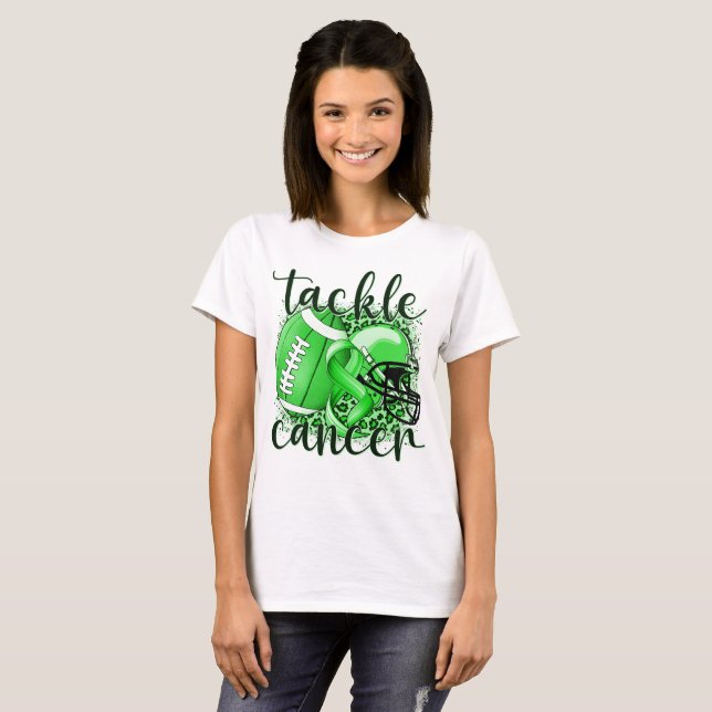 Tackle Lymphoma Football Themed T-Shirt (Front Full)