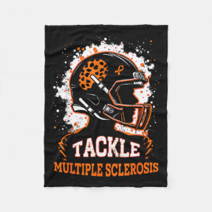 Tackle Multiple Sclerosis Awareness Orange Ribbon Fleece Blanket