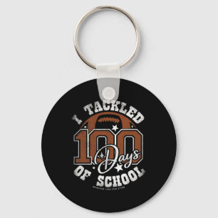 Tackled 100 Days Of School Football 100th Day Boys Keychain