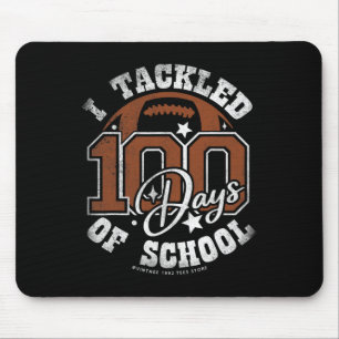 Tackled 100 Days Of School Football 100th Day Boys Mouse Pad