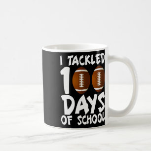 Tackled 100 Days Of School Football 100th Day Gift Coffee Mug