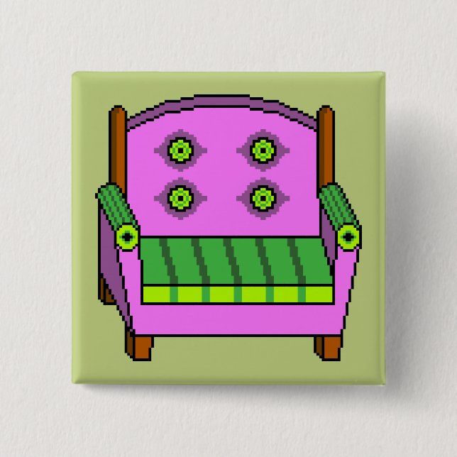 Tacky Armchair 2 Inch Square Button (Front)