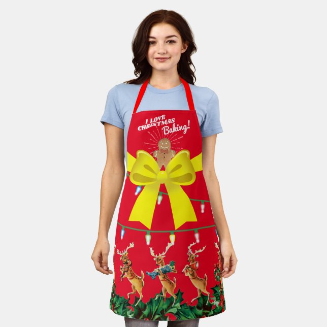 Tacky Christmas baking personalized kitchen Apron (Worn)