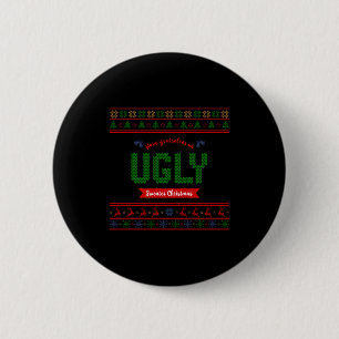 Tacky Christmas Nordic Knit Pattern Red Green Ugly 2 Inch Round Button