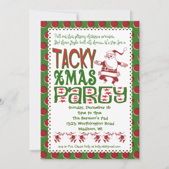 Tacky Christmas Party Invitation (Front)