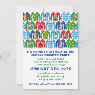 Tacky Holiday Sweater Party Ugly Sweater Invitatio Invitation