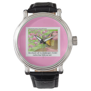 Tacky Pink Flamingos Funny Unisex Watch