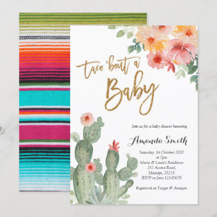 Taco à propos bébé Baby shower floral Invitation