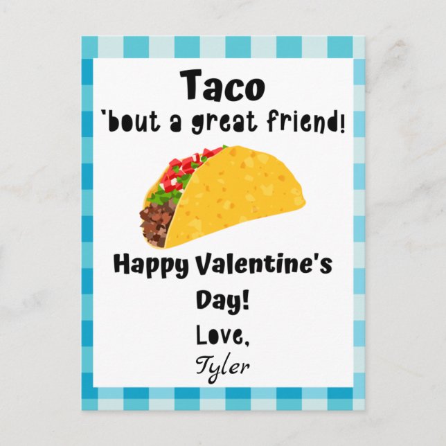 Taco à propos d'un grand ami Carte Saint Valentin (Devant)