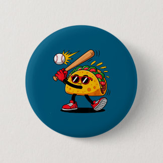Taco baseball mexican cinco de mayo men kids  2 inch round button