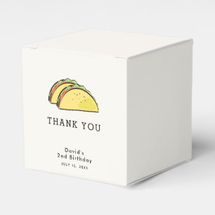Taco Birthday Simple Cream Thank You Favor Box