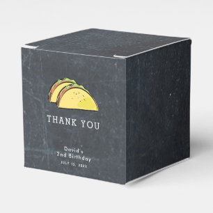 Taco Black Chalkboard Thank You Favor Box