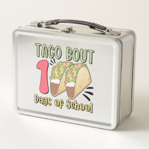 Taco Bout 100 Days of School Metal Lunch Box