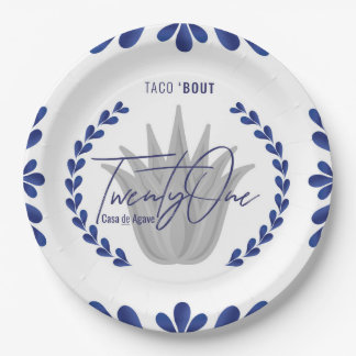 Taco' Bout 21 | Blue/Silver Tequila Paper Plates