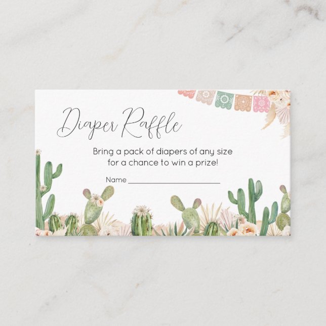 Taco Bout A Baby Baby Shower Diaper Raffle Enclosure Card (Front)