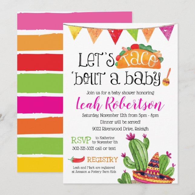 Taco bout a Baby - Baby Shower Invitation (Front/Back)