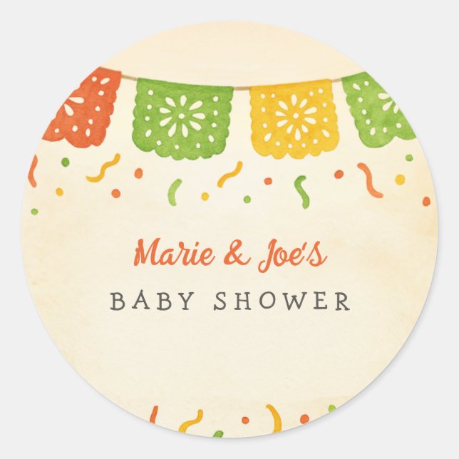 Taco Bout A Baby Fiesta Baby Shower Classic Round Sticker (Front)