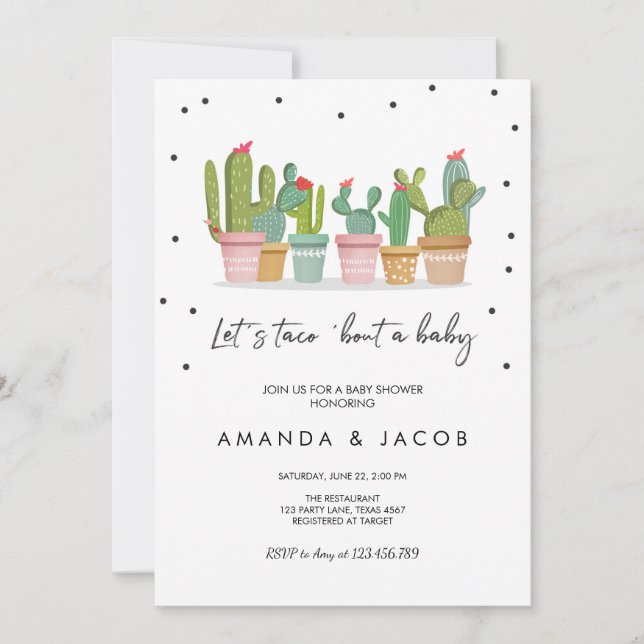 Taco Bout a Baby Fiesta Baby shower Invitation (Devant)