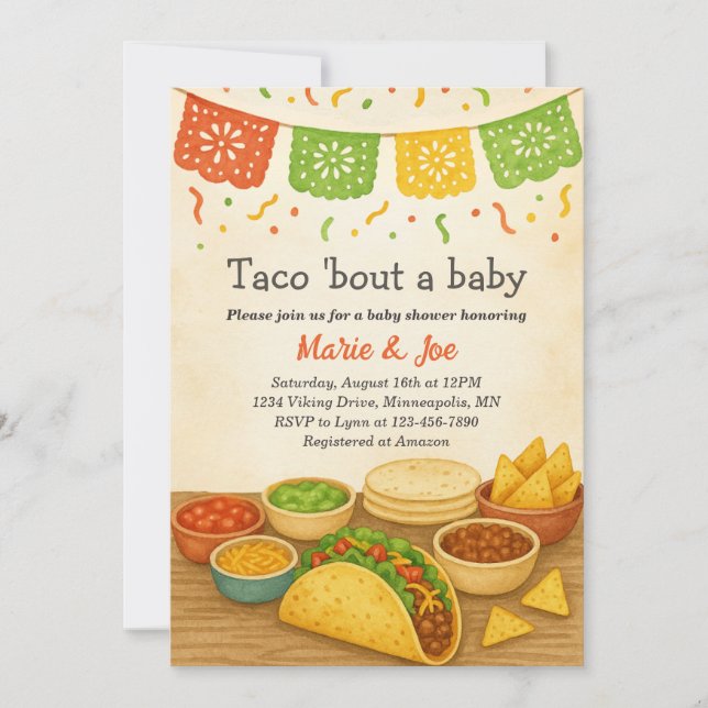 Taco Bout A Baby Fiesta Baby Shower Invitation (Front)