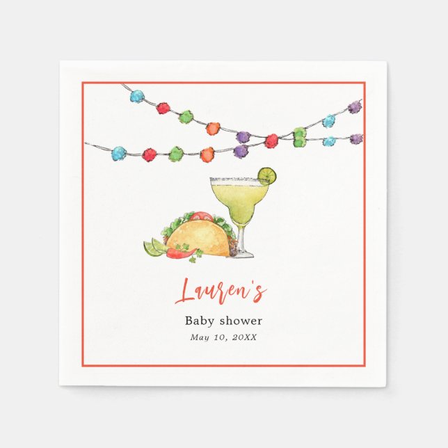 Taco bout a baby  Fiesta  Baby shower  Napkin (Front)