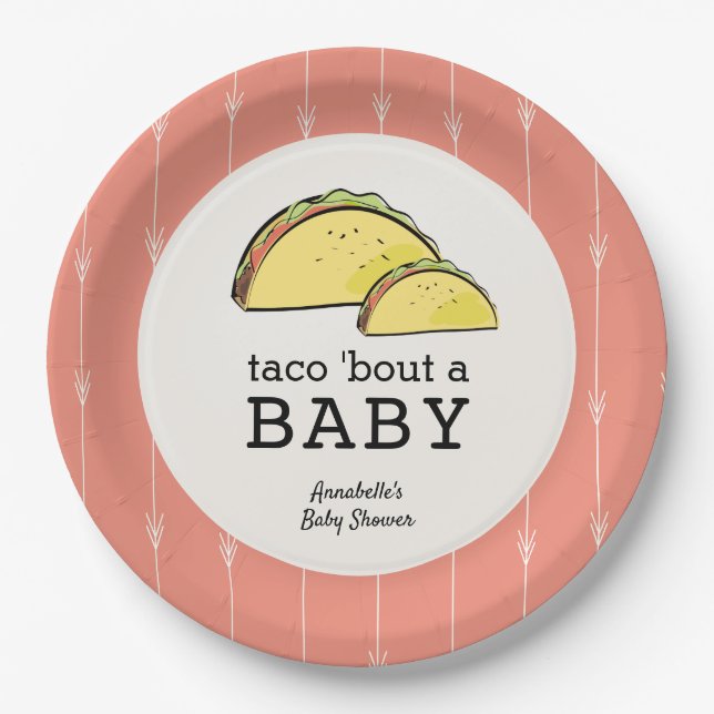 Taco Bout a Baby Fiesta Baby Shower Paper Plate (Front)