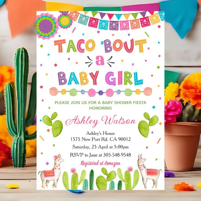 Taco 'Bout a Baby Girl Shower Invitation (Creator Uploaded)