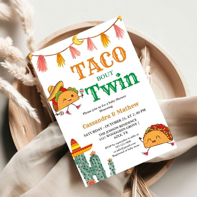 Taco bout a baby  Mexican Twin Baby Shower Invitation (Creator Uploaded)